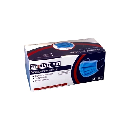 Stealth Air Stealth Air 3 Ply Disposable Masks 50/bx SAM-102